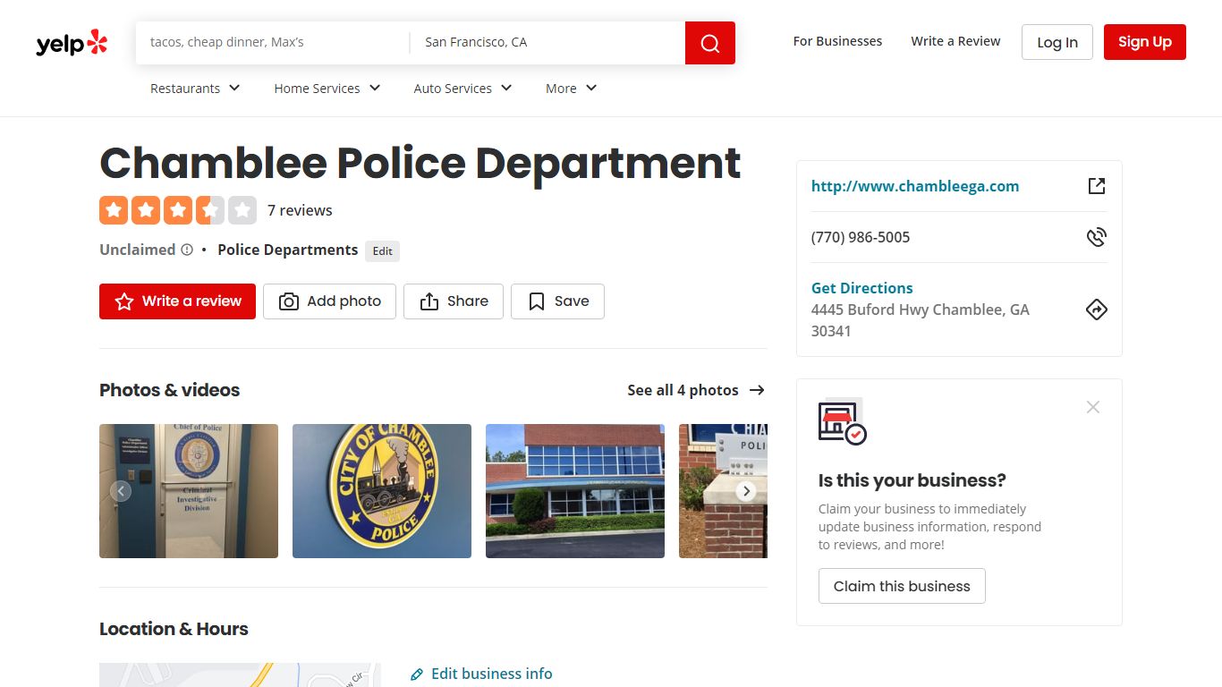 CHAMBLEE POLICE DEPARTMENT - Police Departments - Yelp