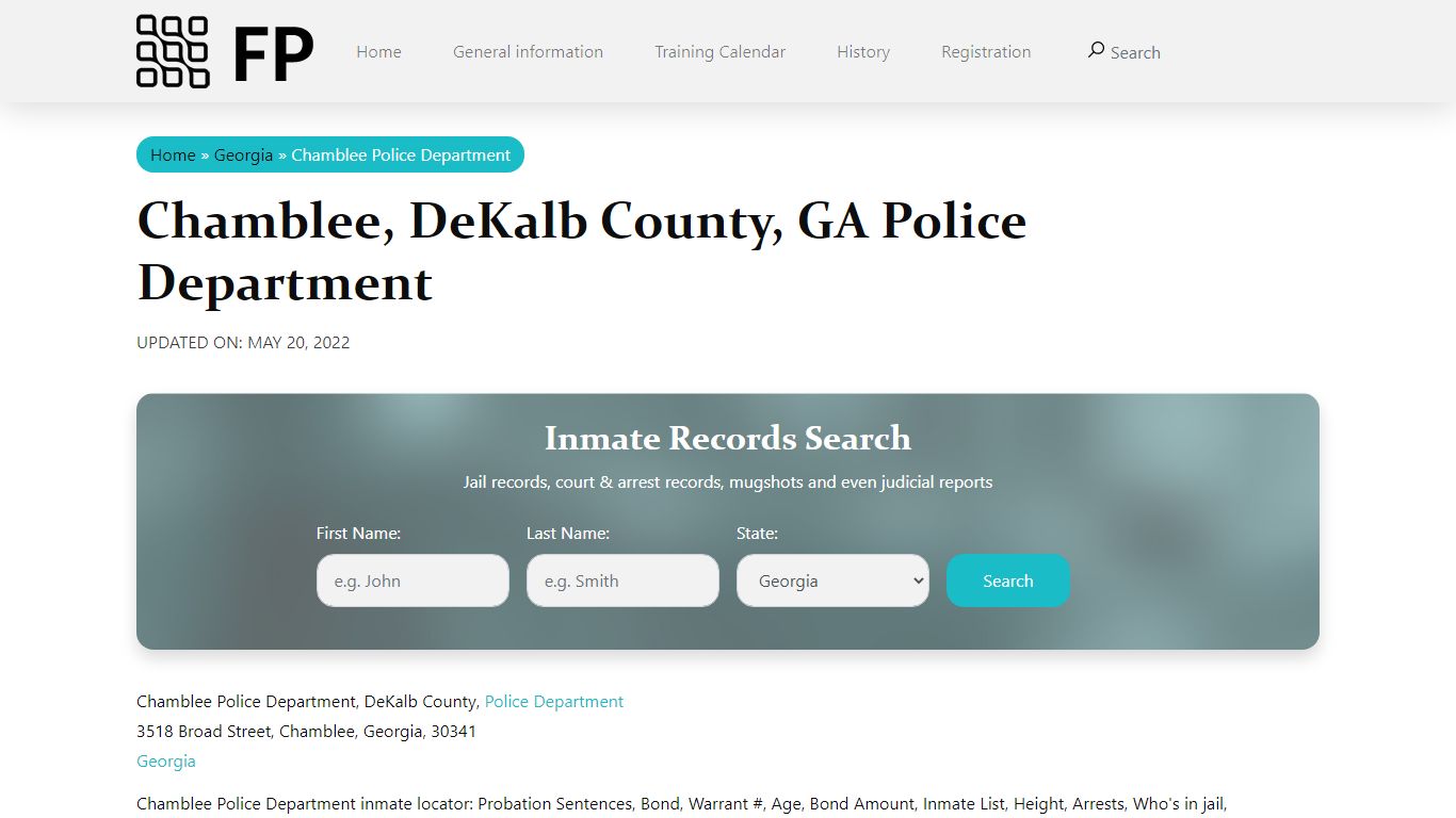 Chamblee, GA Police - City Jail Inmates, Arrests